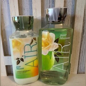 Bath & Body Works AIR Pear Blossom Body Lotion and Shower Gel Discontinued SET 2